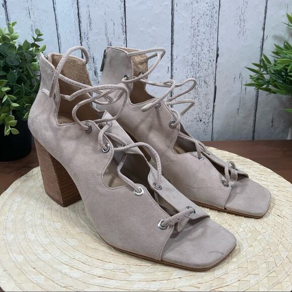 Vince Camuto Nahara Lace Up Block Heel Sandals Size 10 - Picture 2 of 10